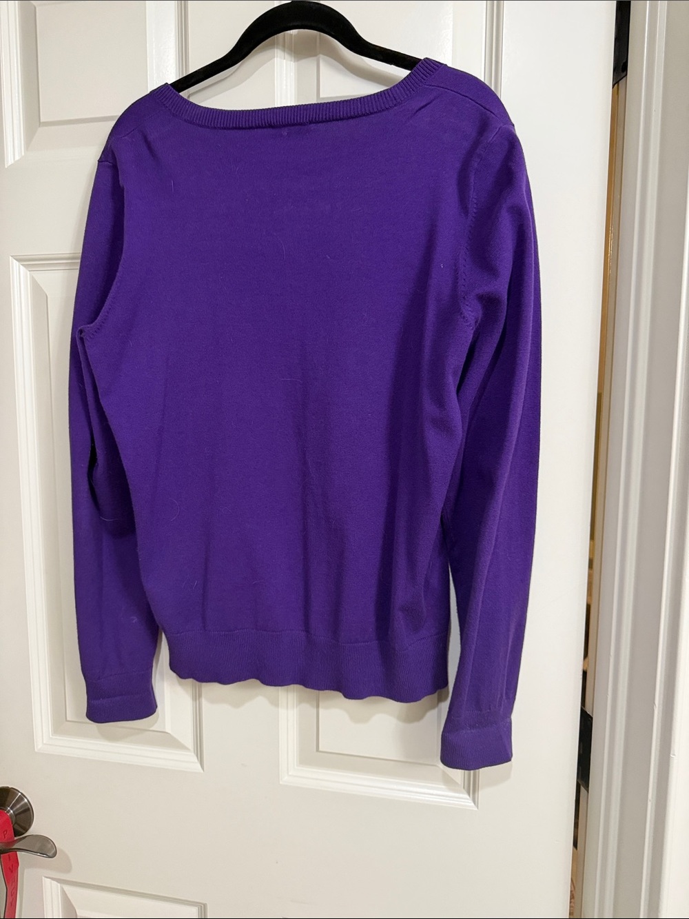 Talbots Violet Crewneck Button-Front Cardigan Sweater - Picture 2 of 3